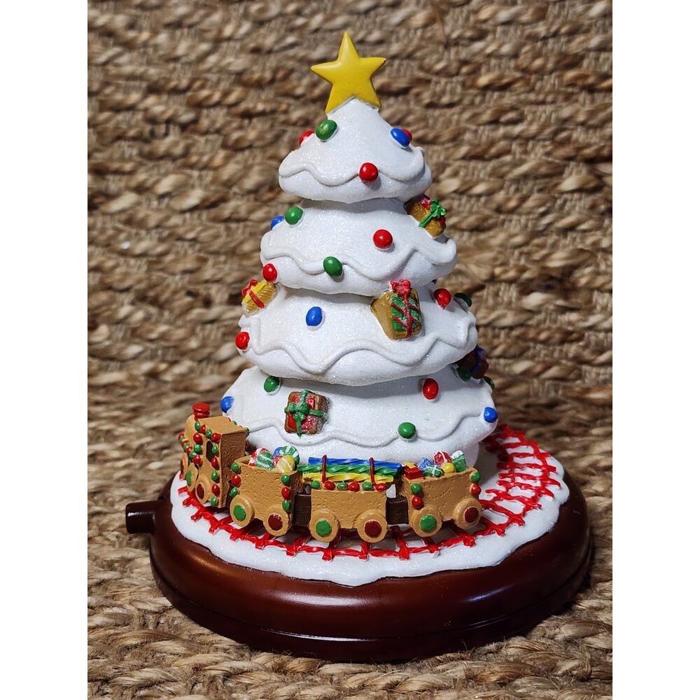 Roman Inc Snow White Christmas Tree With Musical Animated Train Holiday Village